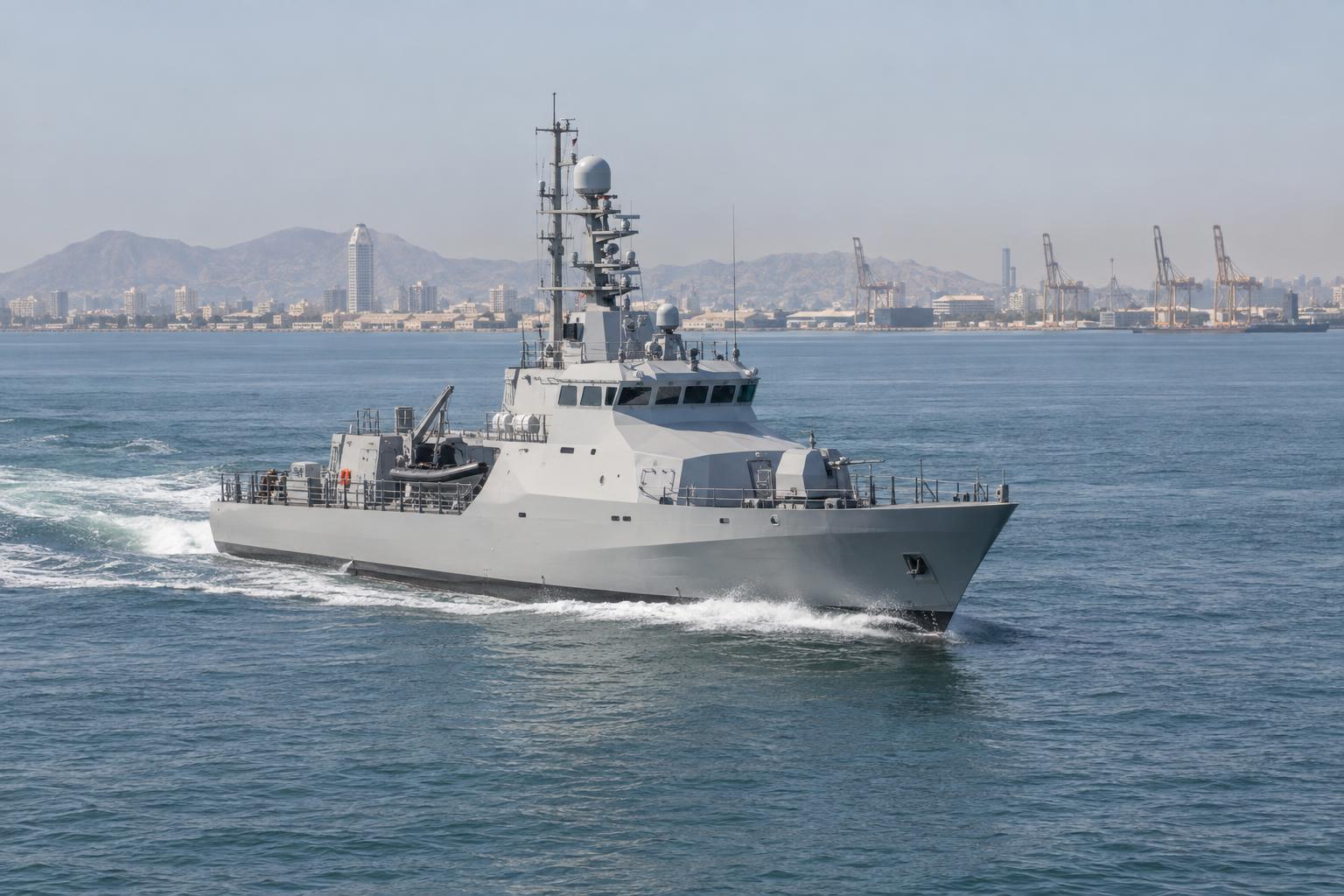 A patrol vessel operating in Gulf waters near the Saudi coast.