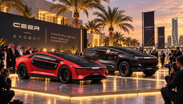 Saudi Crown Prince Mohammed bin Salman Launches CEER's First EXOBOT Sedan and SUV in King Abdullah Economic City